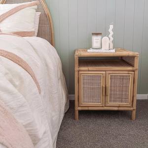 Premium quality night stand set of 2 bed side <b>rattan</b> <b>drawer</b> cabinet nightstands wholesale bedside <b>drawers</b> - Product Image 3