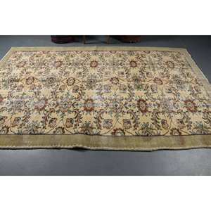 พรมขนสัตว์สไตล์ตุรกีวินเทจแบบดั้งเดิม6.2 x 9.7ft สี่เหลี่ยมผืนผ้าลายทางเดินยาง PP หลัง - Product Image 3