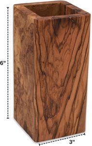 ที่ใส่ภาชนะในครัวทำจากไม้มะกอกสำหรับวางบนเคาน์เตอร์ | ภาชนะสำหรับทำอาหารขนาดใหญ่ที่ทำจากไม้สำหรับวางบนเคาน์เตอร์ | ช้อนไม้แบบชนบท - Product Image 2