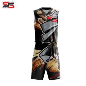 Dernier modèle de maillot de basket-ball Vêtements de sport d'équipe personnalisés Uniforme de basket-ball à sublimation Vêtements de sport - Product Image 3