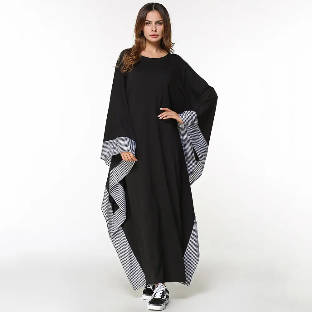 Vestido Abaya Muçulmano de manga longa para mulheres, roupas plus size respiráveis, vestido elegante Abaya para venda online