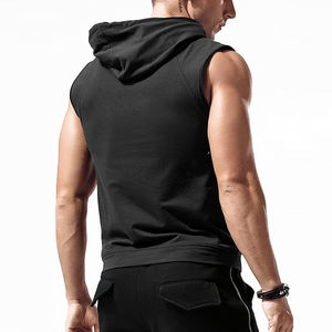 Sudadera con Capucha Corta de Felpa 100% Algodón para Hombre, Sudadera sin Mangas para Gimnasio, Invierno, con Logotipo Personalizado, Lisa, Informal, para Entrenamiento - Product Image 5