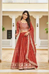 Moderno doble Jari bordado secuencia trabajo Lehenga Choli mujeres mejor precio indio pakistaní boda fiesta desgaste hecho de seda - Product Image 4