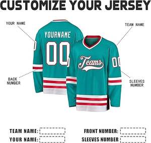 2025 camiseta de hockey sobre hielo de secado rápido sublimada personalizada para hombres uniforme deportivo de manga larga OEM Teamwear suministro de fábrica - Product Image 2