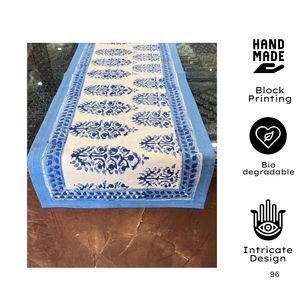 Premium Indian Hand Block Print Cotton <b>Table</b> <b>Cover</b> Boho Chic Teal Pink Eco-Friendly Elegant Home Decorative Hand Printed <b>Table</b> - Product Image 2