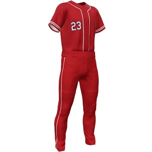 Uniformes de baseball personnalisés pour hommes en gros, pas chers, respirants, couleur rouge, ensemble de vêtements de sport, sublimation, baseball personnalisé pas cher pour hommes - Product Image 2
