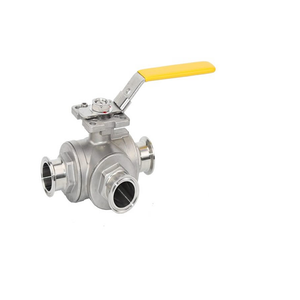 Vannes à bille à bride en acier au carbone 1/2\"-4\" à 3 voies en T, filetage interne NPT, commande manuelle, étanchéité OEM PTFE/EPDM - Product Image 5