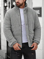 Chaqueta Acolchada de Forro Polar Sherpa, Diseño Personalizado, Personalización Completa, Precio Razonable, Cuello Alto de Lona, Resistente al Viento, para Invierno