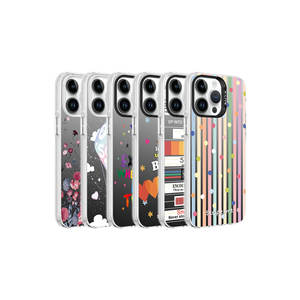 Étui rigide en argent SAFA de luxe Netzy pour iPhone 14 Pro Max, coque arrière en silicone antichoc avec design à motifs - Product Image 2