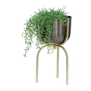 Maceta Elegante Plateada Cromada para Uso Interior/Exterior, Duradera y Ecológica para Balcón, Sala de Estar, Decoración de Jardín Moderna - Product Image 6