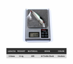 Leurre de pêche artificiel dur, Minnow Wobbler, en plastique dur, suspendu, Jerkbait, 110 mm, Sp Minnow, pour la pêche au bar - Product Image 3