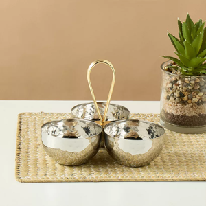 Bols à noix en métal argenté Bol à salade et à fruits décoratif pour la maison Bol à noix pour comptoirs de table Vente en gros directe d'usine - Product Image 1