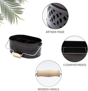 Wholesale Metal Caddy Cutlery Holder With Wooden Handle Kitchen in Affordable Price - Product Image 4