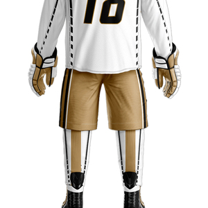 ชุดฝึกฮ็อกกี้น้ำแข็งโพลีเอสเตอร์สีทึบสำหรับผู้ใหญ่ชุดฝึกฮอกกี้น้ำแข็งทีมกีฬาสี100% - Product Image 5