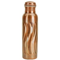 Conception martelée pur cuivre brillant poli grande taille bouteille d'eau avec couvercle mieux pour les avantages pour la santé accessoire de gymnastique