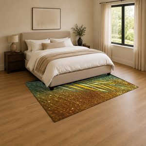 Alfombra de Área Chenille Lavable a Máquina con Estampado Digital Tradicional Anatolia en Beige Marrón, Antideslizante, Modelo LXDP-0823 de RUGS DEPOT, Venta al Por Mayor - Product Image 3