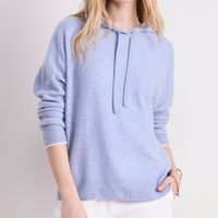 Pull en cachemire classique confortable et décontracté pour femme, en laine mérinos, avec capuche, vente en gros
