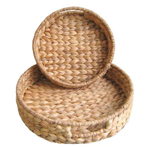 Jacinthe tissé paille bac de rangement jonc de mer plateau en rotin-Rectangle cadeau panier décor à la maison accessoire avec eau jacinthe tissage - Product Image 2