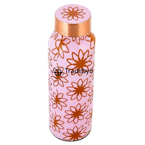 Botella ancha de cobre lujosa para hidratación pura Botella de agua ecológica reutilizable para objetivos de fitness de Tradebyd - Product Image 3