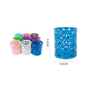 Design floreale portamatite in metallo con disegno quadrato da scrivania Organizer penn Stand e uso del calendario - Product Image 1