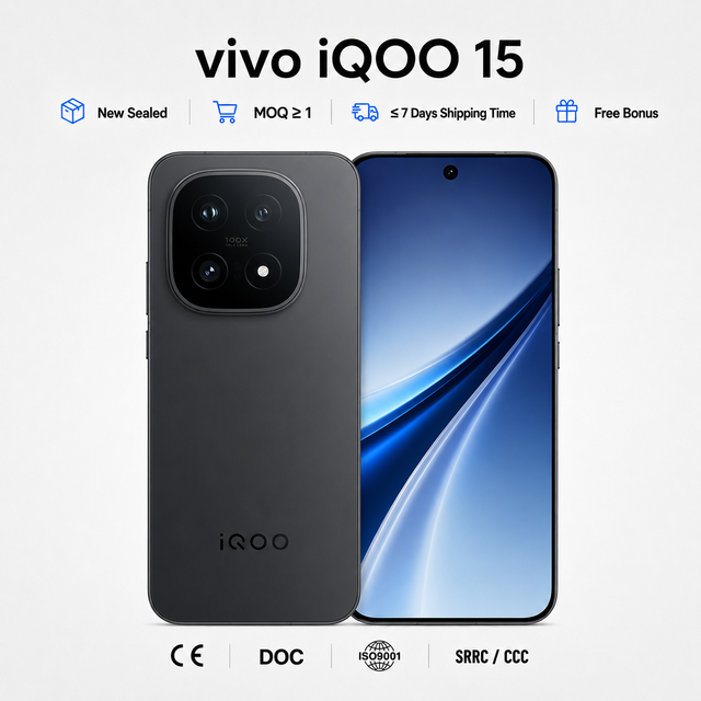 Vivo IQOO 15 5G Flagship Mobile Snapdragon 8 Elite 2K 144Hz AMOLED Display 50MP OIS Triple Camera 120W Flash Charge 16GB 512GB