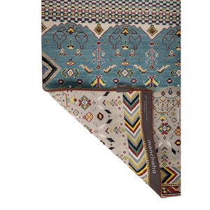 Alfombras Manchaha de Lana y Seda de Bambú Anudadas a Mano, Diseño de Parches Rojos y Naranjas para Uso Doméstico-Les-562 - Product Image 5