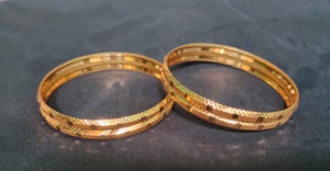 Buy <b>Bangles</b> with 22CT <b>Gold</b> <b>Plated</b> Round Shaped <b>Bangles</b> Set for Women Fashionable Wear <b>Bangles</b> by Exporters - Product Image 2