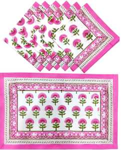 Jaipur napperons 100% coton fabriqués à la main traditionnel bloc imprimé Table à manger napperons ethnique indien coton à manger tapis - Product Image 3