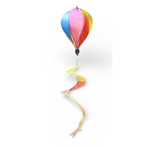 Decorative <b>Balloon</b> Wind Chime with Spiral Tail Rainbow Design 28cm Diameter 110cm Length - Product Image 1