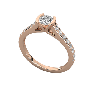 Bague pour femme plaquée or 14 carats, design classique, bague de fiançailles, 1,3 carats, clarté VS, diamant de taille brillant cultivé en laboratoire, certifié IGI - Product Image 1