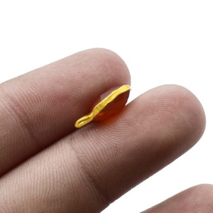 Dije de Piedra Preciosa de Cornalina Ovalada Facetada, Chapado en Oro, con un Solo Argolla (8x10mm), Joyería - Product Image 4