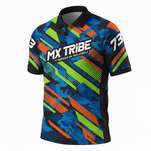 เสื้อโปโลสำหรับแข่ง MX เสื้อกีฬาผ้าโพลีเอสเตอร์แห้งเร็วระบายอากาศได้ดีปรับแต่งโลโก้ได้ตามต้องการ - Product Image 1