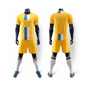Camiseta de Fútbol Amarilla Personalizable para Hombre, Uniformes de Manga Corta, Ropa Deportiva Transpirable de Poliéster, Equipación de Fútbol para Adultos para Todas las Temporadas - Product Image 1