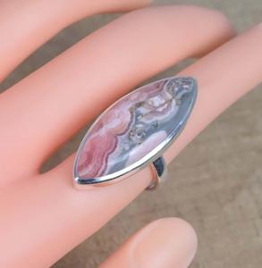 Natural Pink Rhodochrosite 925 Sterling Silver Marquise Shape Gemstone Ring Handmade Jewelry <b>Christmas</b> Gift - Product Image 4