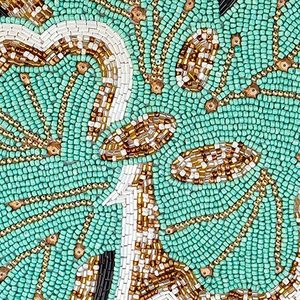 เสื่อผ้าปักลูกปัดสีเขียวทะเลสำหรับตกแต่งโต๊ะในห้องครัว - Product Image 2