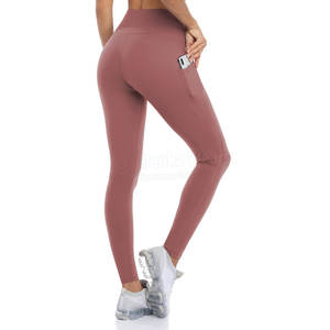 Leggings de yoga sin costuras de cintura alta, elásticos, para gimnasio y fitness, con diseño personalizado y bajo MOQ, para mujer, 100% poliéster. - Product Image 2