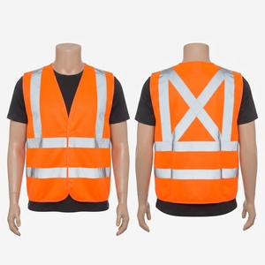 Chaleco de Alta Visibilidad para Trabajo, 120 GSM, Malla Transpirable de Poliéster, Dos Tonos, Naranja y Azul Marino, Bloques de Color, Logotipo Impreso Digital Personalizado, CE - Product Image 6