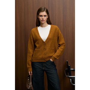 Suéter de Punto Regular con Cuello en V, Manga Larga y Bolsillos con Botones para Mujer, GRIMELANGE ESENCIA - Product Image 5