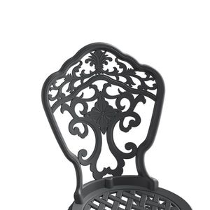 3-Piece All-Weather Cast Aluminum Bistro/<b>Patio</b> Dining <b>Set</b> with Black Frame - Product Image 1