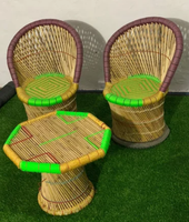 Ensemble de meubles de salle à manger et de cuisine en bambou pour camping et extérieur, chaise, ottoman, tabouret, table, écologique, durable, pour jardin, parc, villa