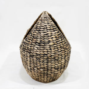 Panier de pique-nique Artex Dong Thap fait à la main en jacinthe d'eau écologique avec poignées, conteneur de rangement multifonctionnel naturel du Vietnam - Product Image 3