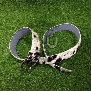 Ceinture en cuir de vache à poils naturels, boucle carrée en alliage, fabrication artisanale |   Ceinture décontractée de qualité supérieure, durable, à imprimé animal, largeur 3,5 cm - Product Image 4