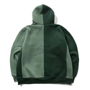 Sweat à capuche homme tendance automne-hiver, personnalisé, décontracté, léger, en polaire unie bicolore, mélange polyester/coton, teint uni - Product Image 2