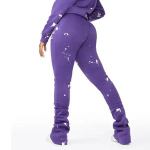 New Arrival Wholesale <b>Women</b> Tracksuit Stacked Pants 2 Piece Sweat Suits for <b>Women</b> Stacked Suit Custom Logo Unisex Customized - Product Image 6