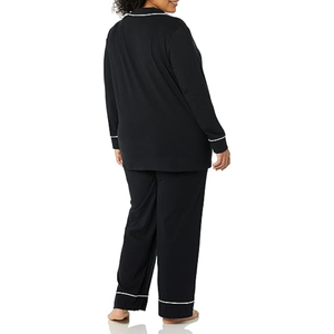 OEM/ODM Vêtements de nuit d'été personnalisables Ensemble de pyjama modal en bambou deux pièces pour femmes Vêtements de détente plissés - Product Image 3