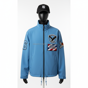 Veste softshell premium de couleur blanche avec un design de panneau graphique et un logo imprimé brodé personnalisé Veste softshell pour homme - Product Image 1