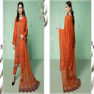 Venta al por mayor paquistaní indio desgaste de fiesta más vendido Salwar Kameez MI creación hermosa elegante tela de gasa bordada pesada - Product Image 4