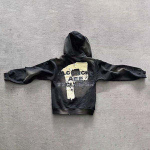 Ensemble sweat à capuche et short de survêtement d'hiver en détresse avec fermeture à cordon de serrage personnalisée pour homme - Product Image 5