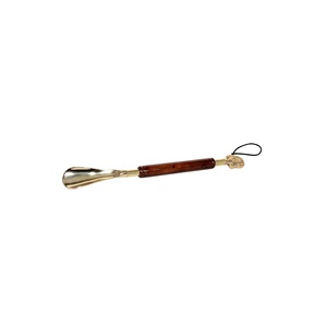 Calzador de Latón Macizo con Mango de Madera de Caoba y Mango de Cabeza de Caballo de Latón, Elegante y Duradero - Product Image 1