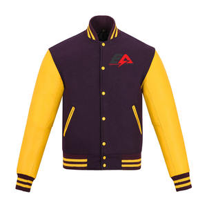 2024 veste universitaire en laine personnalisée pour hommes à manches longues Letterman Streetwear avec broderie en chenille bicolore hiver taille XL-OEM - Product Image 1